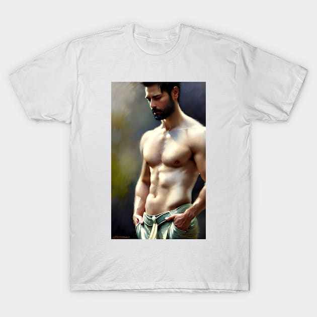 Handsome Man 15 T-Shirt by EtherMeditation